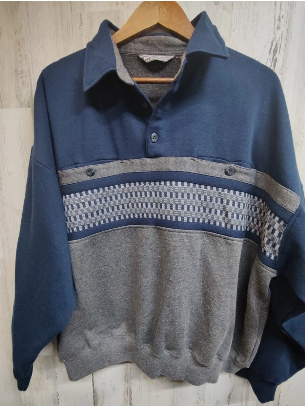 VTG David Taylor 1/4 Button Long Sleeve Fleece Shirt Men's 2XL Oversized